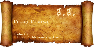 Brlaj Bianka névjegykártya