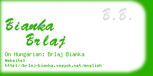 bianka brlaj business card